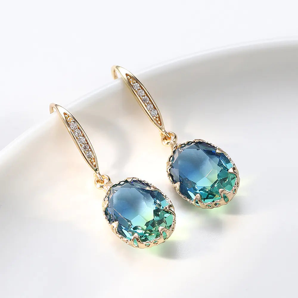 Elegant Oval Gemstone Earrings