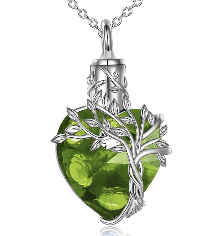 Gemstone Heart Memorial Necklace