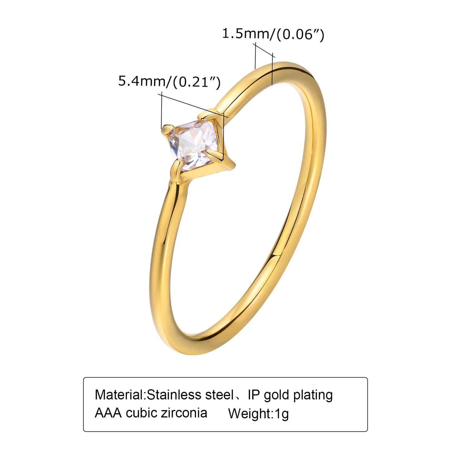 "Gold Ring with Zircon Stone – Perfect for Women"