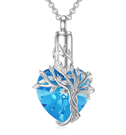 Gemstone Heart Memorial Necklace