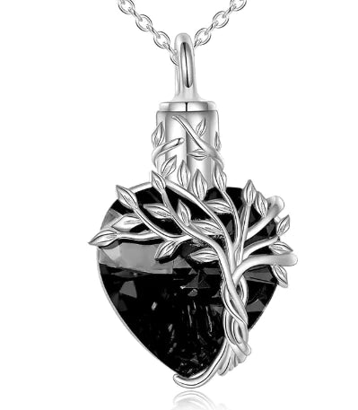 Gemstone Heart Memorial Necklace