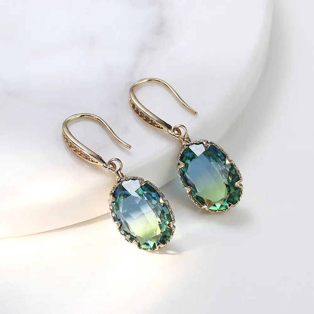 Elegant Oval Gemstone Earrings
