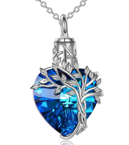Gemstone Heart Memorial Necklace