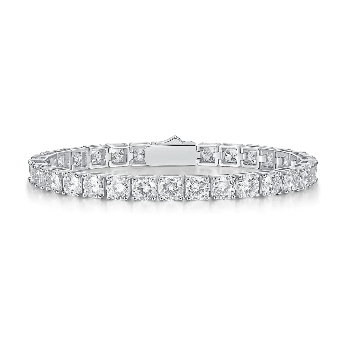 "925 Silver Moissanite Bracelet – Dazzling Tennis Design for Women"