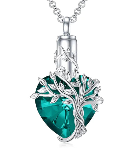 Gemstone Heart Memorial Necklace
