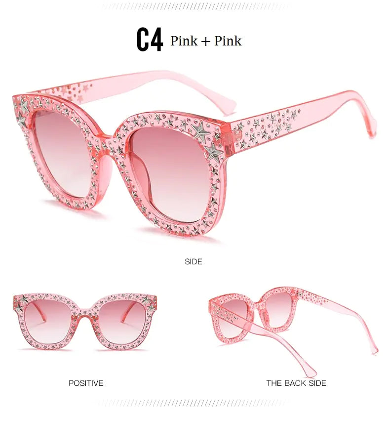 Elegant Star Diamond Cat Eye Sunglasses