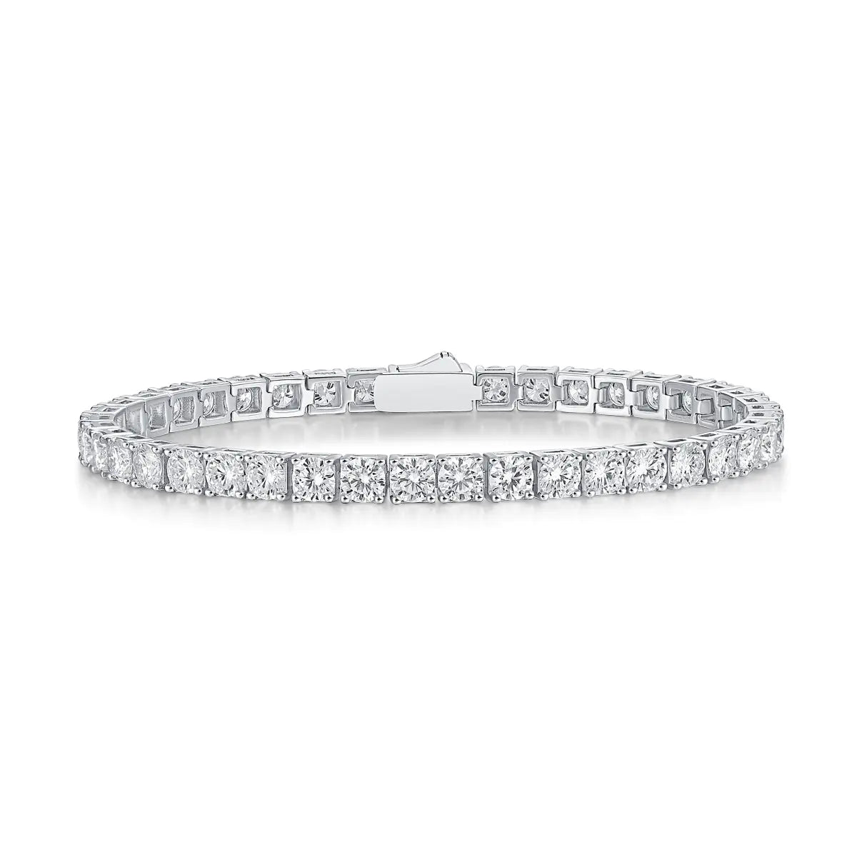 "925 Silver Moissanite Bracelet – Dazzling Tennis Design for Women"