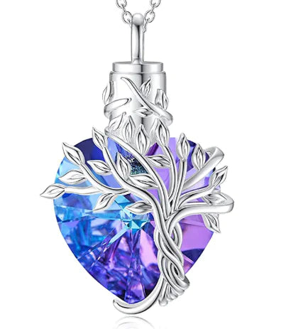 Gemstone Heart Memorial Necklace