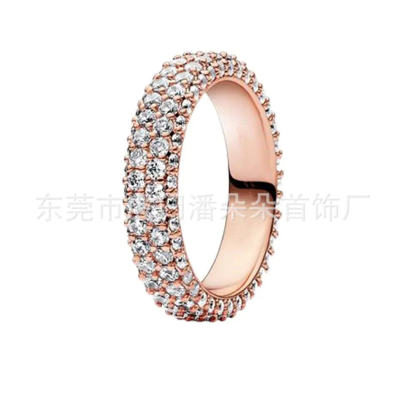 "Luxury Rose Gold Diamond Ring – Sparkling Statement Piece"
