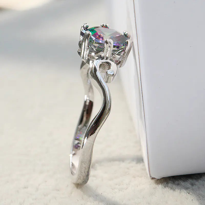 "Luxury Multicolor Zirconia Ring – Vibrant Elegance"