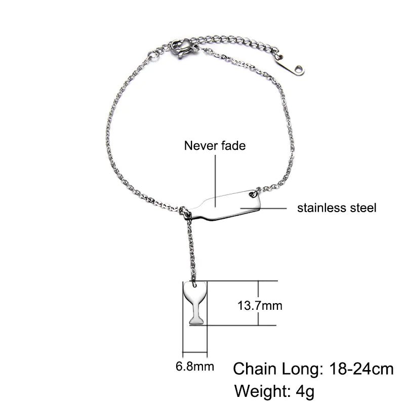 "Stainless Steel Wine Bottle Necklace – Stylish Accessory for Women"