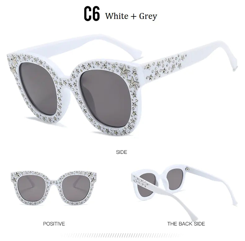 Elegant Star Diamond Cat Eye Sunglasses