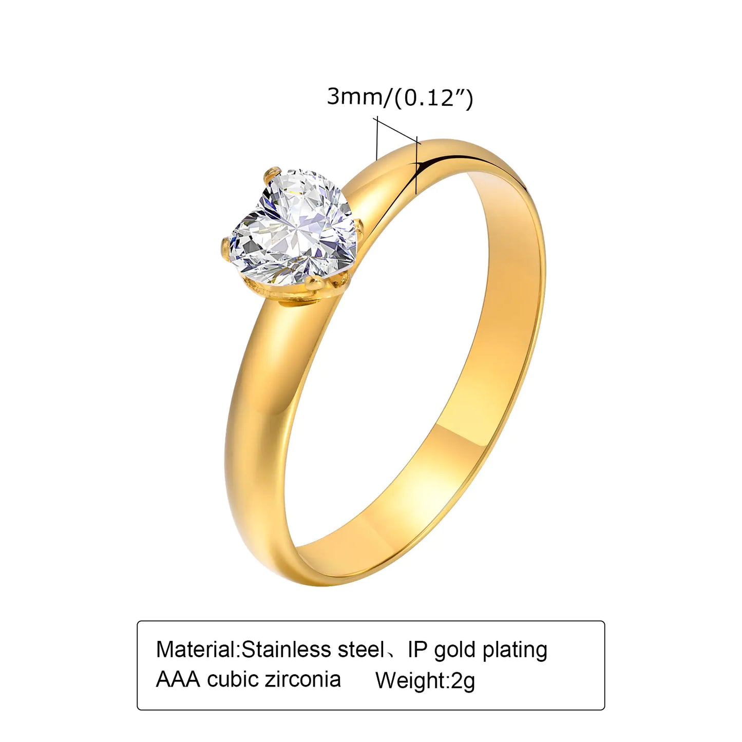 "Gold Ring with Zircon Stone – Perfect for Women"