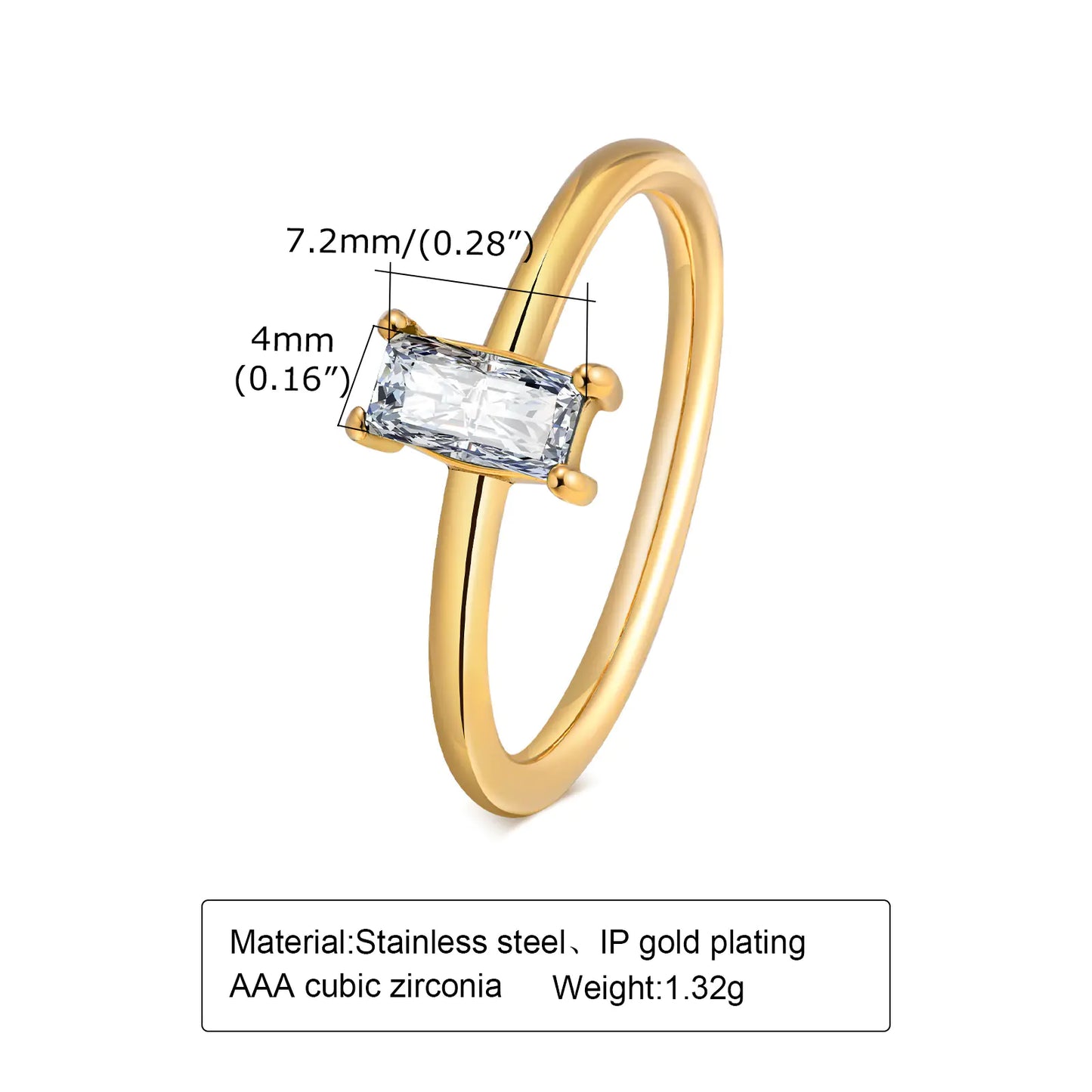 "Gold Ring with Zircon Stone – Perfect for Women"
