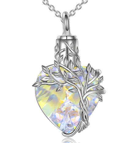 Gemstone Heart Memorial Necklace