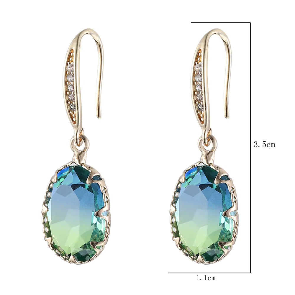 Elegant Oval Gemstone Earrings