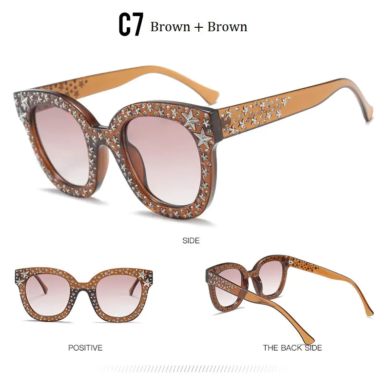 Elegant Star Diamond Cat Eye Sunglasses