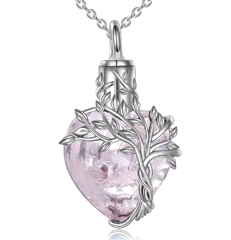 Gemstone Heart Memorial Necklace