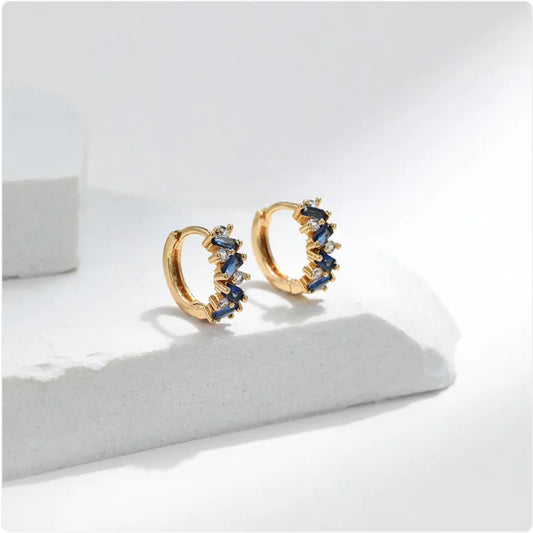 "Delicate Emerald Leaf Zircon Ear Clips – Stylish Women’s Earrings