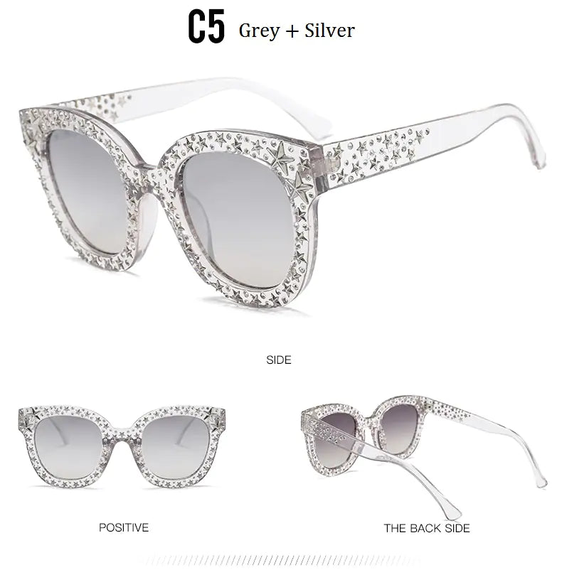 Elegant Star Diamond Cat Eye Sunglasses