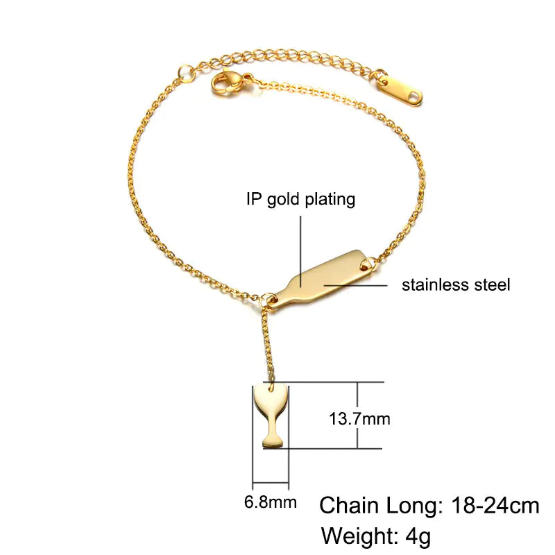"Stainless Steel Wine Bottle Necklace – Stylish Accessory for Women"