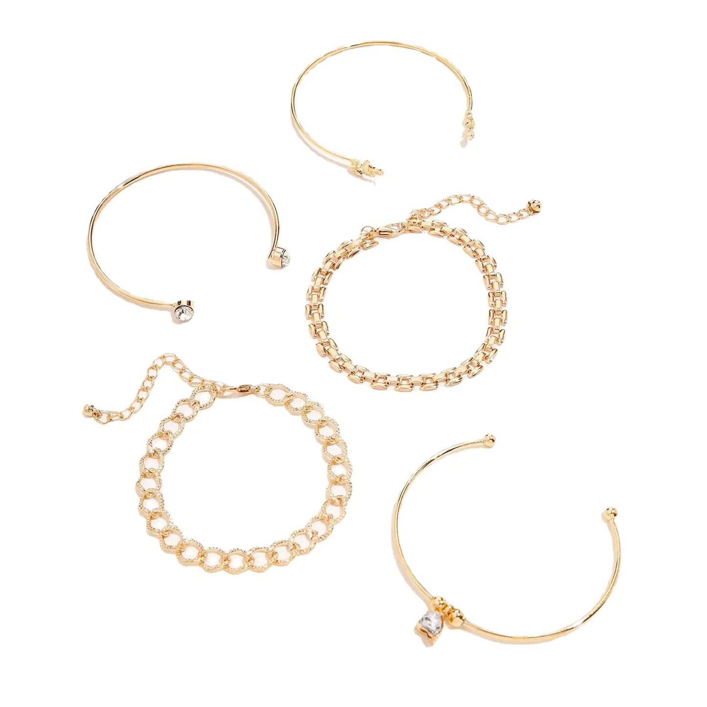 "Luxury Beaded Bracelet Quintet – Sophisticated Layering"