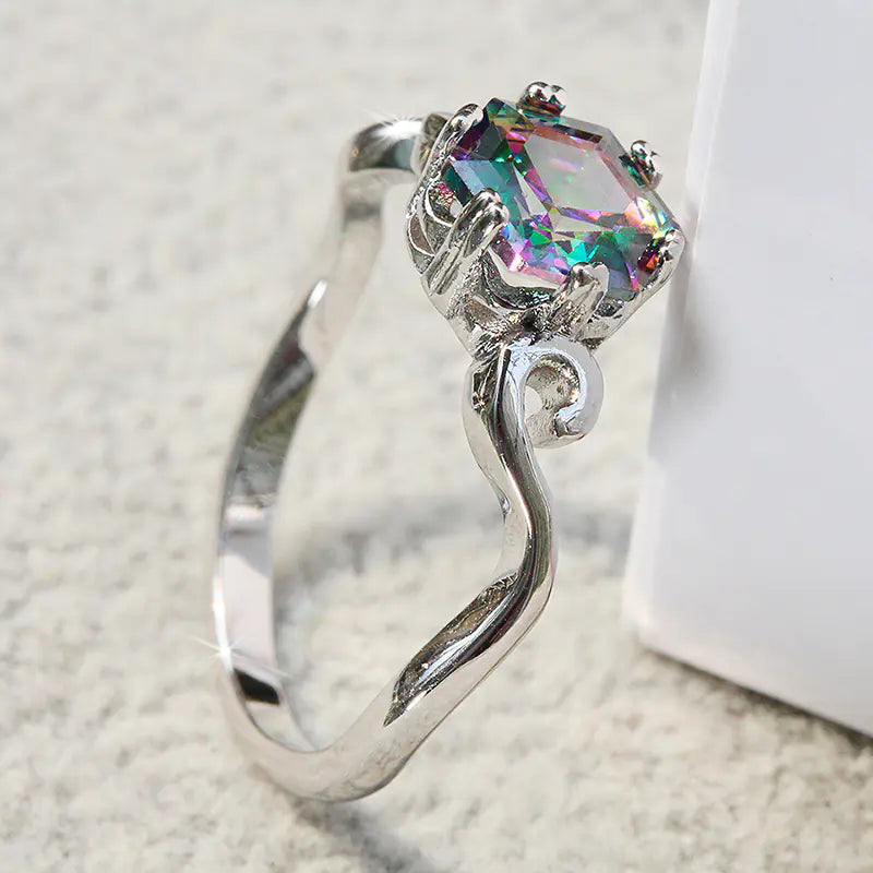 "Luxury Multicolor Zirconia Ring – Vibrant Elegance"