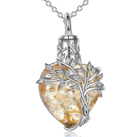 Gemstone Heart Memorial Necklace