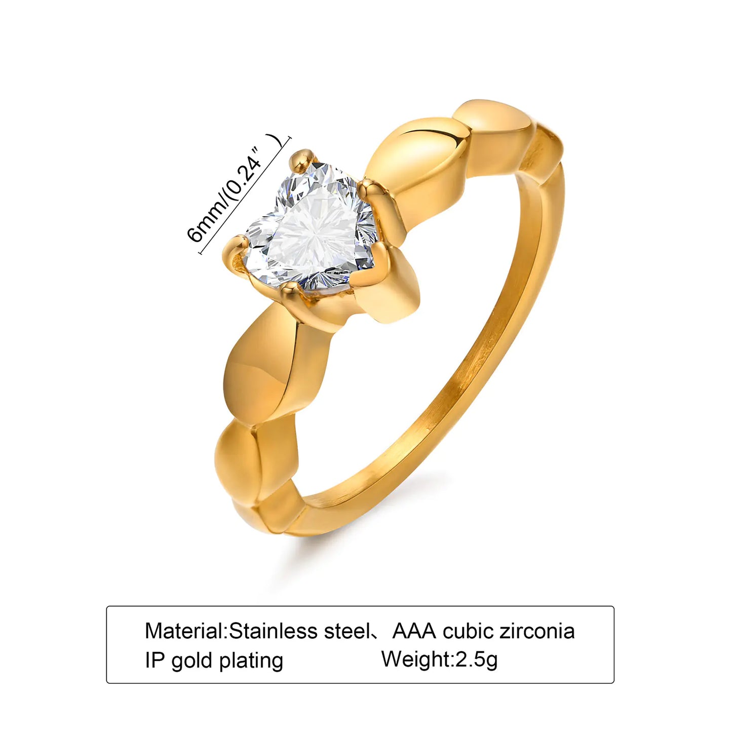 "Gold Ring with Zircon Stone – Perfect for Women"
