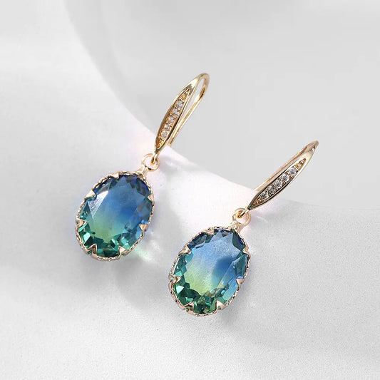 Elegant Oval Gemstone Earrings