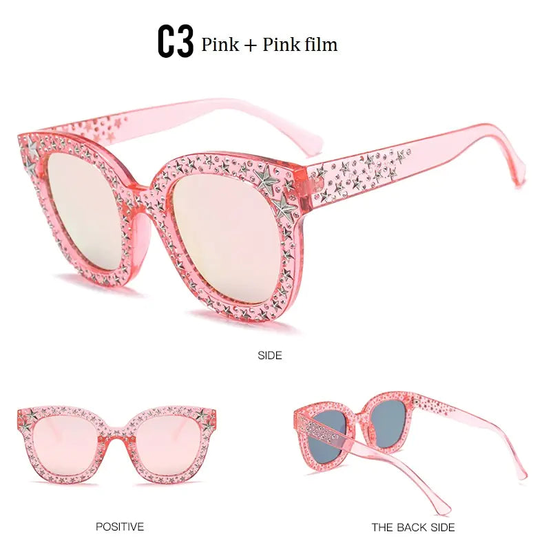 Elegant Star Diamond Cat Eye Sunglasses