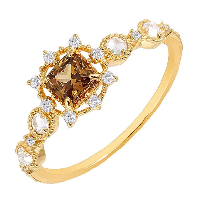 "Marquise Cut Garnet Ring – Gold-Plated 925 Silver"